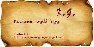 Kocsner György névjegykártya